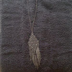 Long black necklace